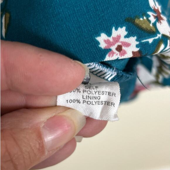 Alter'd State women's medium blue 3/4 bell sleeve lined boho floral mini dress - Picture 5 of 6